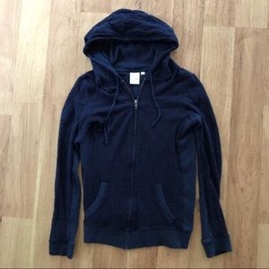 Anthropologie Sheer Burnout Navy Jacket Size M